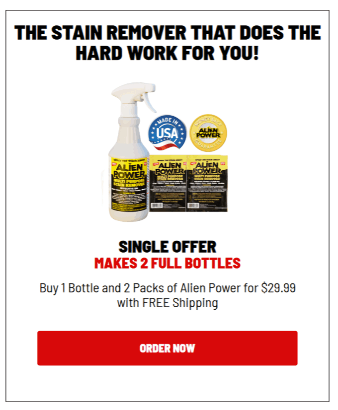 Alien Power Cleaner offer price 
